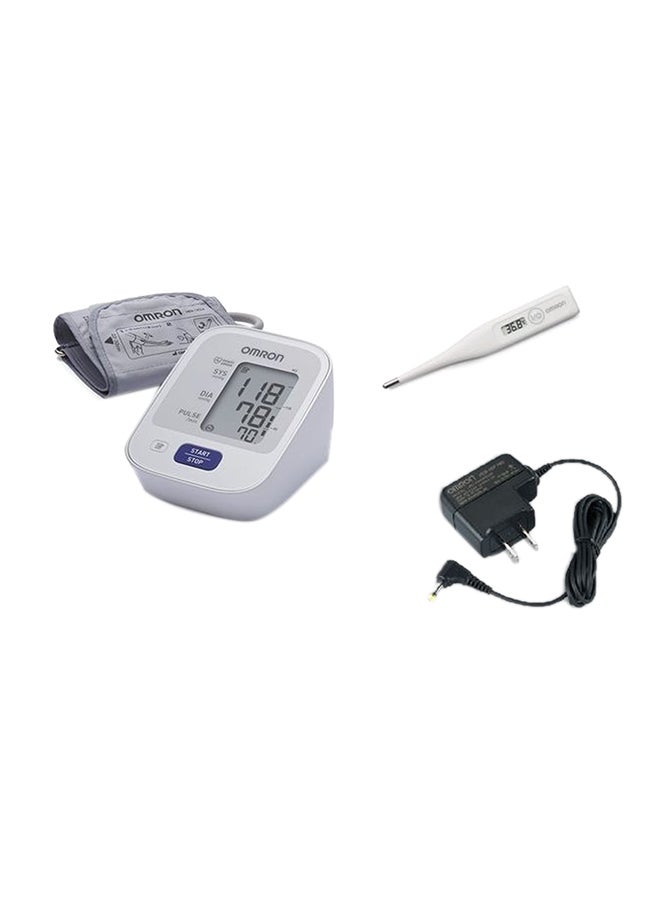 Omron M2 Basic Blood Pressure Monitor With AC Adaptor Digital Thermometer 