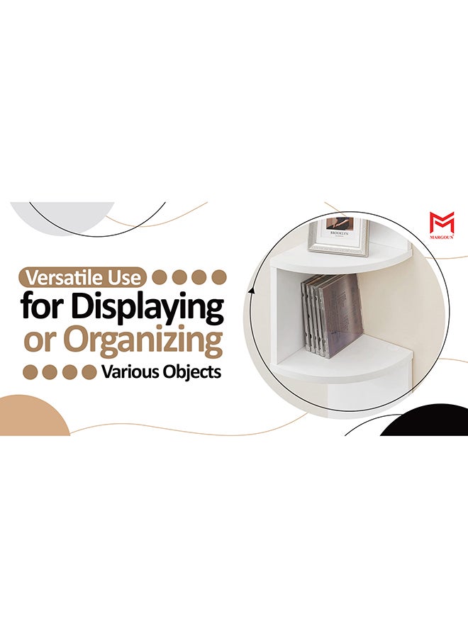 MARGOUN 7-Tier Zig Zag Corner Floating Wall Shelf White - Image 4