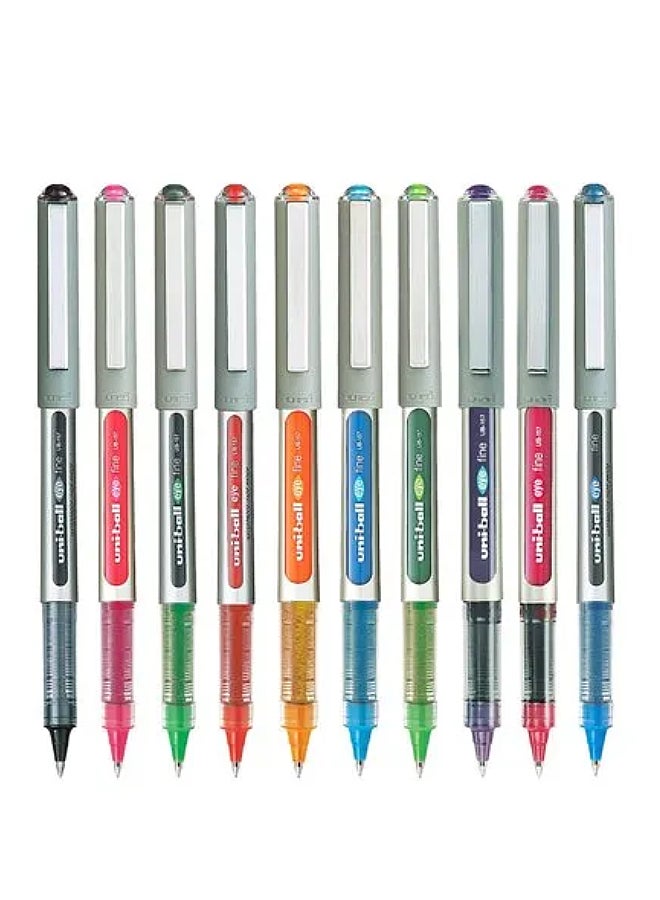 10-Piece Eye Fine Rollerball Pen Multicolour - v1684844630/N28530673A_1