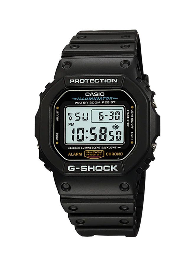 جي شوك ساعة يد رقمية مربعة الشكل بسوار من الراتنج - لون أسود - طراز DW-5600E-1VDF للرجال - Image 1