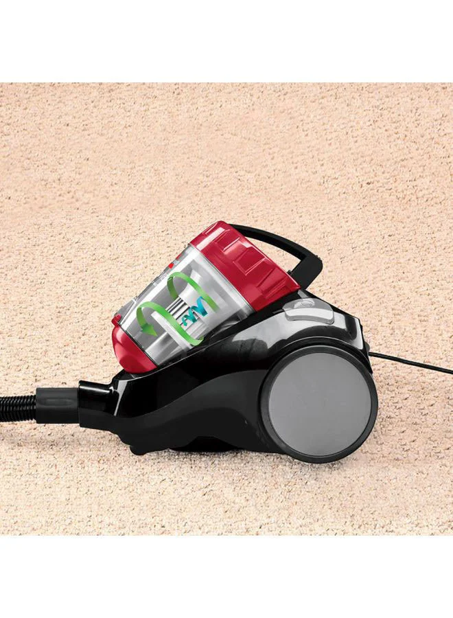 Bissell Canister CleanView Multicyclonic Vacuum Cleaner: Versatile Cleaning for Carpets and Hard Floors, Interchangeable Onboard Tools, Advanced Cyclone Technology, Multi-Level Filtration - Ideal for Carpets and Hard Floors 2.2 ml 2000 W 1994K Red/Grey/Black