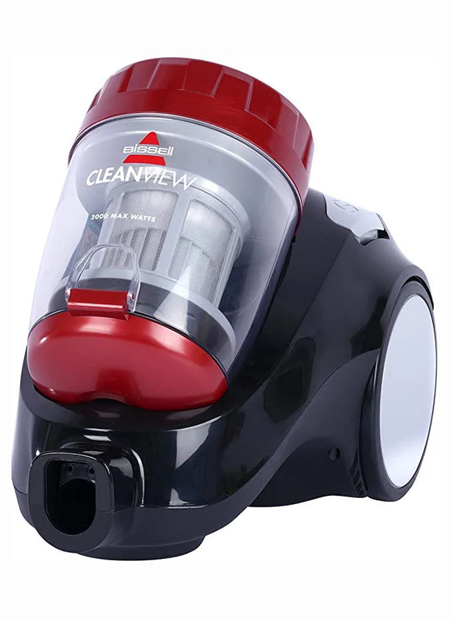 Bissell Canister CleanView Multicyclonic Vacuum Cleaner: Versatile Cleaning for Carpets and Hard Floors, Interchangeable Onboard Tools, Advanced Cyclone Technology, Multi-Level Filtration - Ideal for Carpets and Hard Floors 2.2 ml 2000 W 1994K Red/Grey/Black