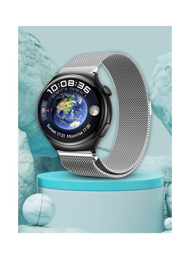MARGOUN - 22mm Metal Milanese Watchband Compatible With Huawei 4,4 Pro Silver - Image 1