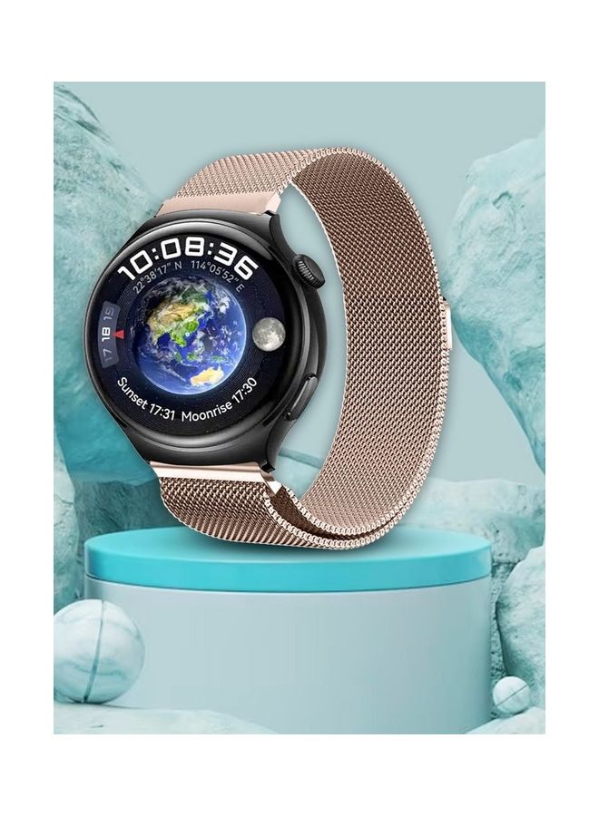 MARGOUN - 22mm Metal Milanese Watchband Compatible With Huawei 4 4 Pro Rose Gold - Image 1