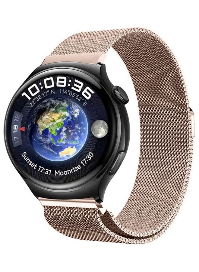 MARGOUN - 22mm Metal Milanese Watchband Compatible With Huawei 4 4 Pro Rose Gold - Image 1