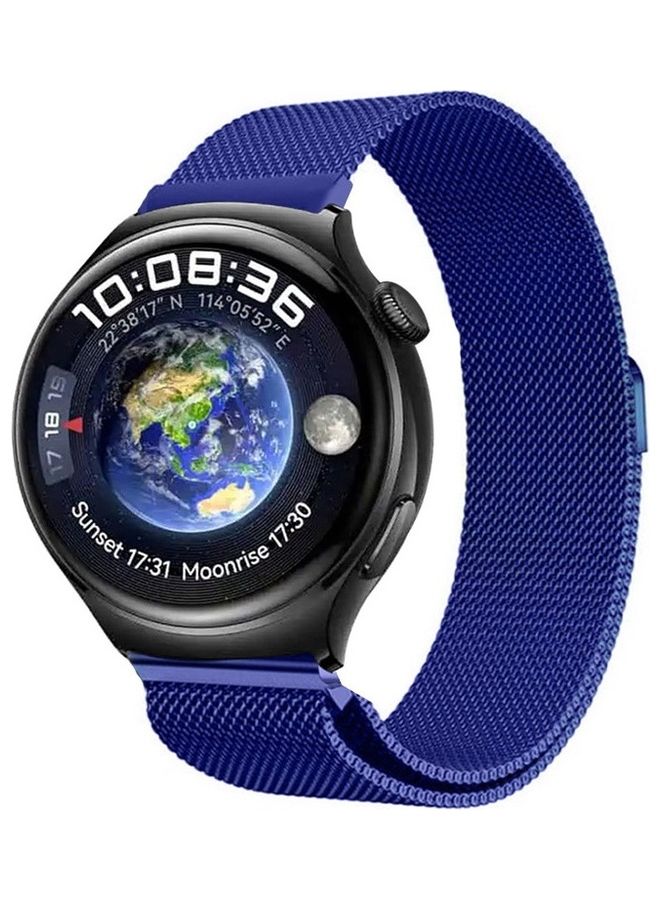 MARGOUN - 22mm Metal Milanese Watchband Compatible With Huawei 4 4 Pro Blue - Image 1