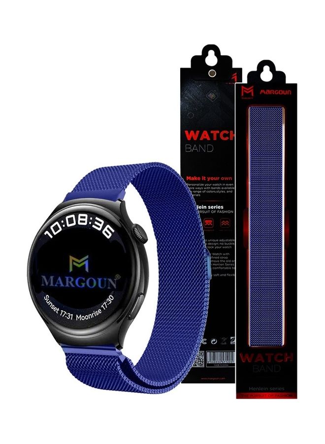 MARGOUN - 22mm Metal Milanese Watchband Compatible With Huawei 4 4 Pro Blue - Image 1