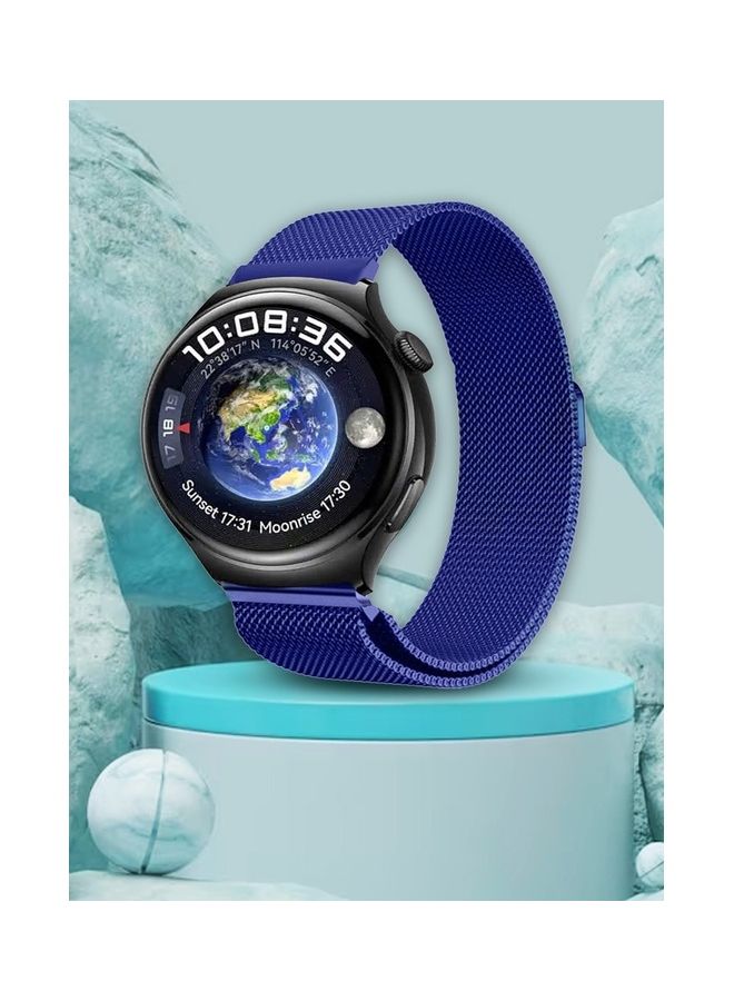 MARGOUN - 22mm Metal Milanese Watchband Compatible With Huawei 4 4 Pro Blue - Image 1