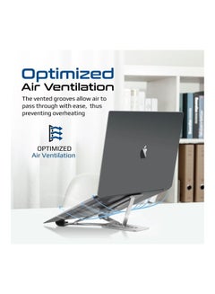 PROMATE Laptop Stand Ergonomic Aluminum With Multi-Level Anti-Slip Pads Grey  - Image 3