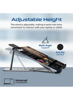 PROMATE Laptop Stand Ergonomic Aluminum With Multi-Level Anti-Slip Pads Grey  - Image 4