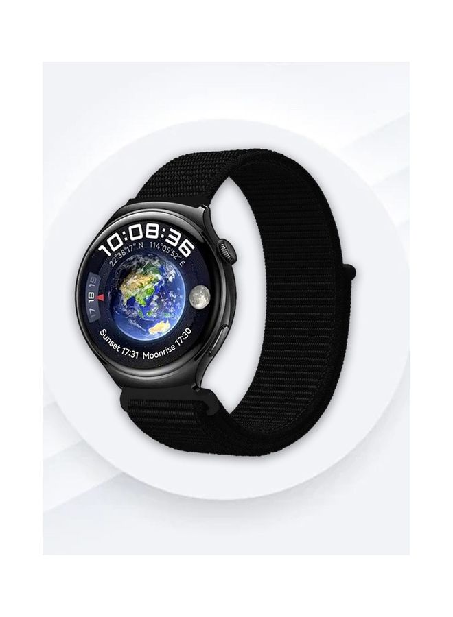 MARGOUN 22mm Soft Nylon Sport Loop Bands Braided Watchband Compatible With Huawei 4 4 Pro Black - Image 4