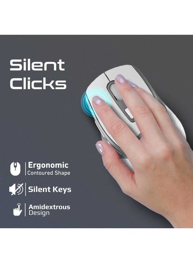 PROMATE Wireless Silent Mouse White  - Image 2