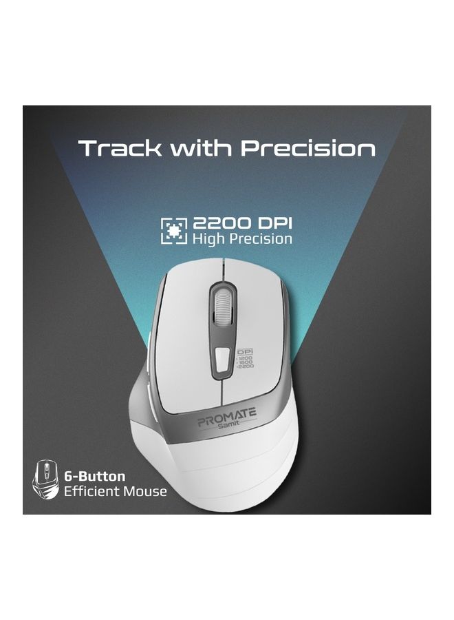 PROMATE Wireless Silent Mouse White  - Image 3