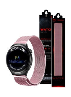 MARGOUN 22mm Metal Milanese Watchband Compatible With Huawei 4,4 Pro Pink  - Image 3