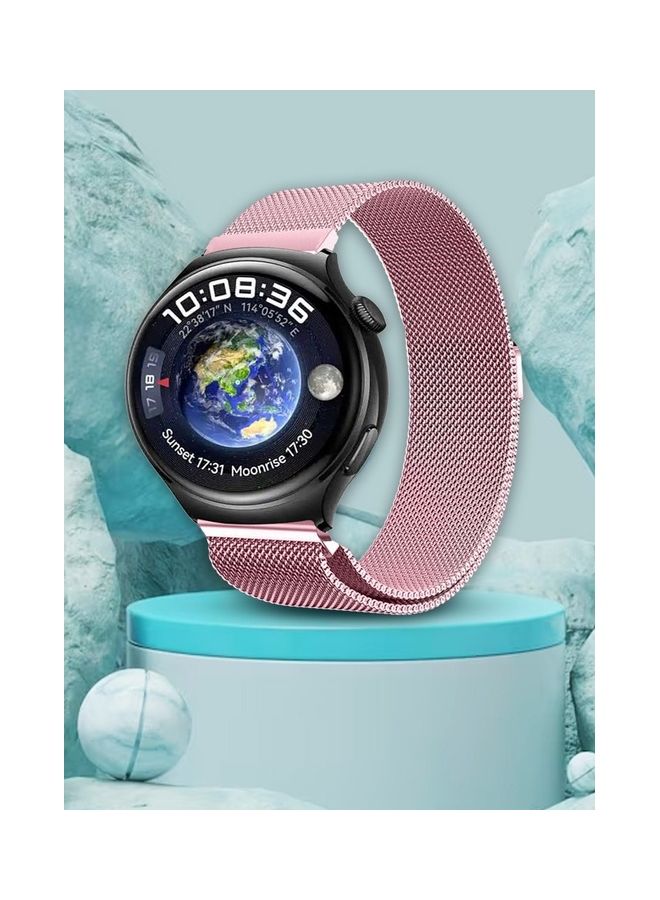 MARGOUN - 22mm Metal Milanese Watchband Compatible With Huawei 4,4 Pro Pink - Image 1