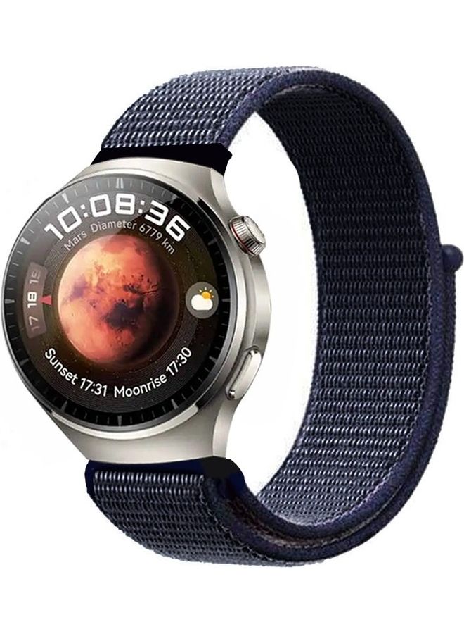 MARGOUN 22mm Soft Nylon Sport Loop Bands Braided Watchband Compatible With Huawei 4,4 Pro Navy Blue - Image 1