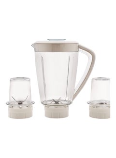 Olsenmark 3-IN-1 Blender- Stainless Steel blades  | Transparent Unbreakable PC Glass Jars with Stainless Steel Blades for Blending, Grinding and Mincing| 2 Speed with Pulse Function| Sa 450 W OMSB7005 White and Orange  - Image 4