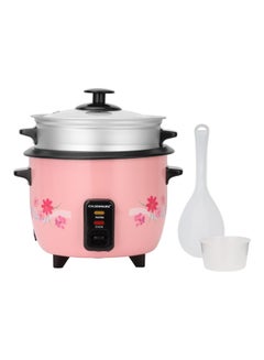 Olsenmark 3 In 1 Rice Cooker - Keep Warm Function - Detachable Power Cord - Water level Indicator - Steam Tray ,Rice Scoop & Measuring Cup - One Touch Operation 1.8 L 700 W OMRC2351 Pink/Black  - Image 1