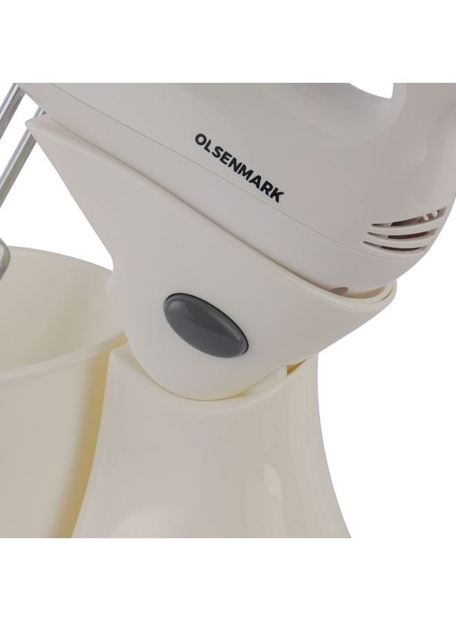 Olsenmark - Stand Mixer with 2.5L Bowl, 5 Speed Settings | with Turbo Function | Electric Kitchen Mixer With 2 Dough Hook | 2 Beater 200 W OMSM2465 white - Image 1