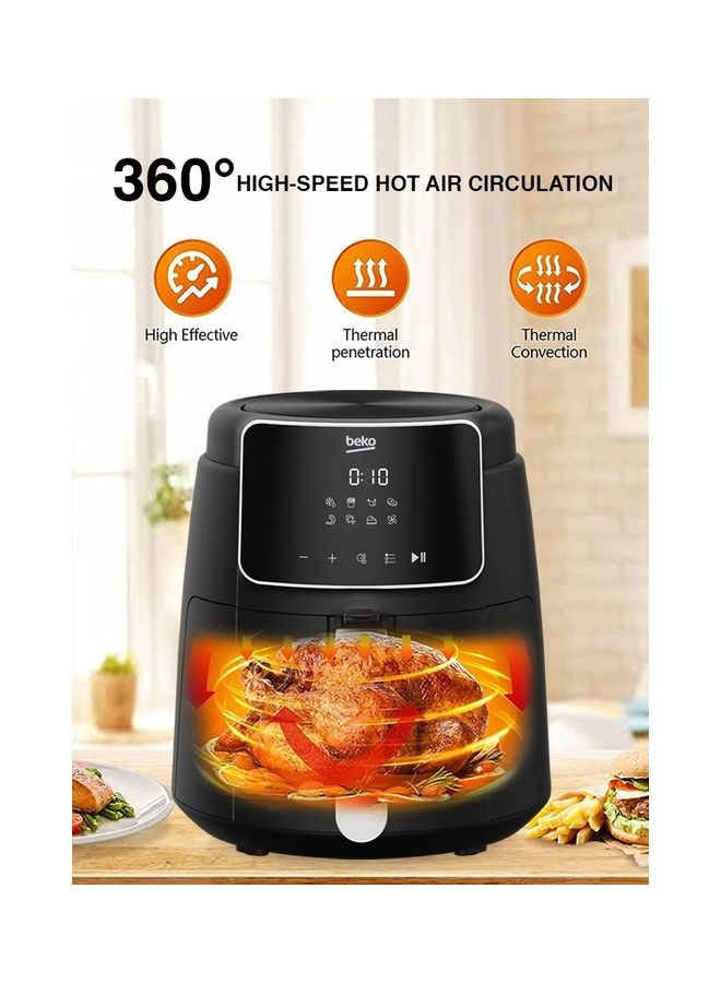Beko - Air Fryer Digital control panel, Present Defrost, French Fries, Chicken Wings, Steak, Shrimp, Fish, Cake, Air Drying Functions 3.9 L 1500 W FRL 2244B Black - Image 1