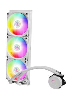 Master Liquid Ml360L Argb V2 Edition Close-Loop Aio Cpu Cooler 3Rd Gen Dual Chamber Pump Triple Sickleflow 120Mm For Latest Amd And Intel Processor White