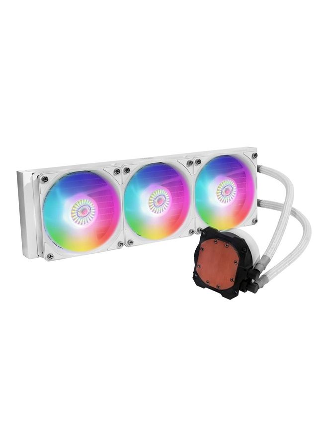 COOLER MASTER - Master Liquid Ml360L Argb V2 Edition Close-Loop Aio Cpu Cooler 3Rd Gen Dual Chamber Pump Triple Sickleflow 120Mm For Latest Amd And Intel Processor White - Image 1