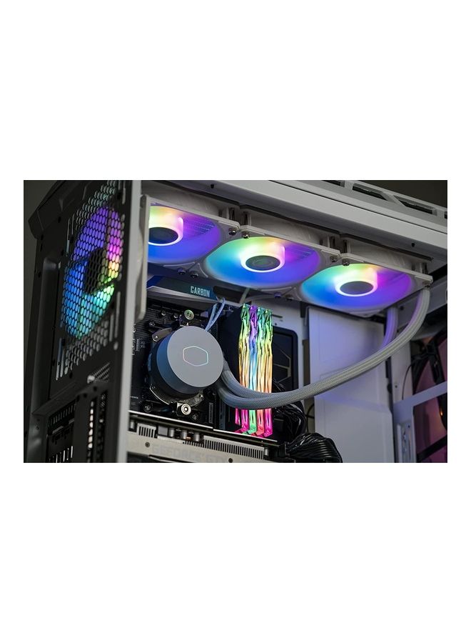 COOLER MASTER - Master Liquid Ml360L Argb V2 Edition Close-Loop Aio Cpu Cooler 3Rd Gen Dual Chamber Pump Triple Sickleflow 120Mm For Latest Amd And Intel Processor White - Image 1