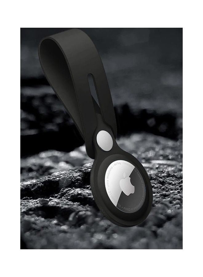 MARGOUN Airtag Case With Key Ring And Rubber Anti Drop Keychain Device Black - Image 4