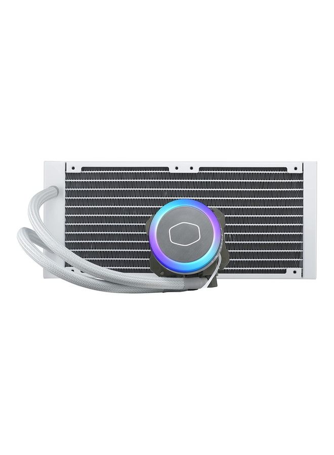 COOLER MASTER - Master Liquid ML240 Illusion ARGB Close Loop AIO CPU Liquid Cooler Translucent Dome 240Mm Radiator MF120 Halo PWM AMD Ryzen AM5 AM4 Intel LGA1700 1200 White - Image 1