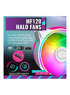 COOLER MASTER Master Liquid ML240 Illusion ARGB Close Loop AIO CPU Liquid Cooler Translucent Dome 240Mm Radiator MF120 Halo PWM AMD Ryzen AM5 AM4 Intel LGA1700 1200 White  - Image 4