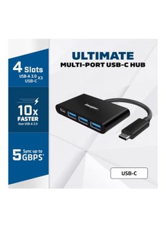 Energizer Type C Hub With 1 USB-C Port And 3 USB-A Port Black  - Image 2