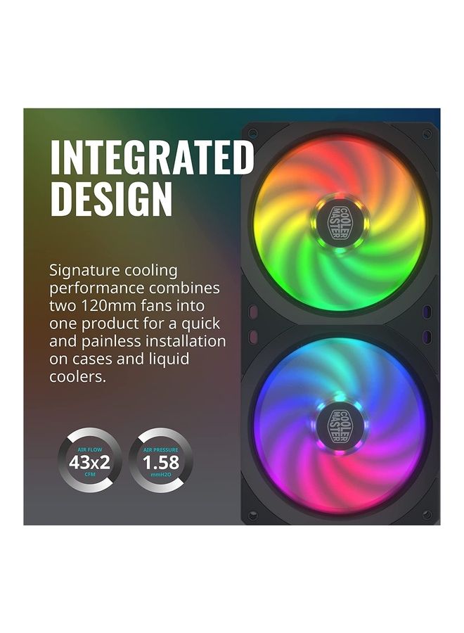 COOLER MASTER Master Fan SF240R Integrated ARGB Customizable Lighting Cable Management 240Mm PWM Control For PC Case Liquid And Air Cooler Black - Image 2