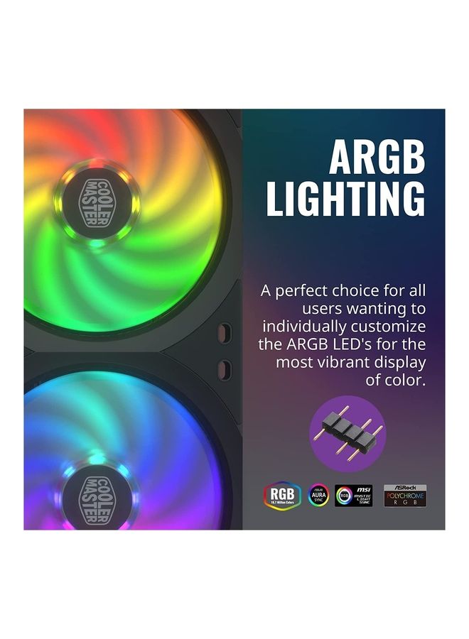 COOLER MASTER Master Fan SF240R Integrated ARGB Customizable Lighting Cable Management 240Mm PWM Control For PC Case Liquid And Air Cooler Black - Image 3
