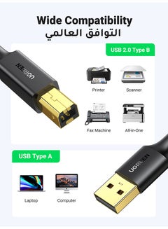 Ugreen Printer Cable USB 2.0 A-Male To B-Male Cord High Speed Scanner Cord Compatible with HP/ Cannon/ Brother/ Samsung/ Dell/ Epson/ Lexmark/ Xerox/ Piano/ Dac -1.5M Black  - Image 4