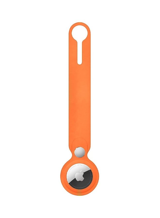 Airtag Case With Key Ring And Rubber Anti Drop Keychain Device Orange