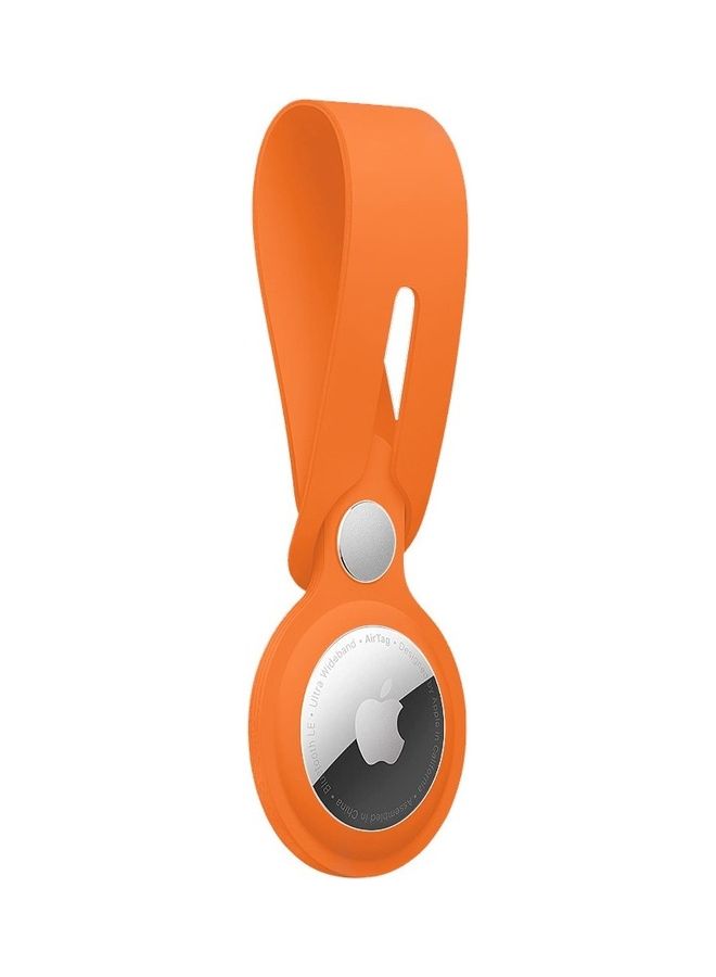 Airtag Case With Key Ring And Rubber Anti Drop Keychain Device Orange