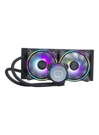 Master Liquid Ml240 Illusion Close Loop Aio Cpu Liquid Cooler Translucent Dome 3Rd Gen Dual Chamber Pump 240 Radiator Dual Mf120 Halo For Amd Ryzen Intel Lga1700 1200 115X Black - v1684919121/N53408390A_1