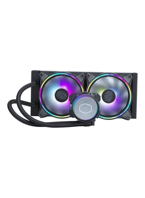 Master Liquid Ml240 Illusion Close Loop Aio Cpu Liquid Cooler Translucent Dome 3Rd Gen Dual Chamber Pump 240 Radiator Dual Mf120 Halo For Amd Ryzen Intel Lga1700 1200 115X Black