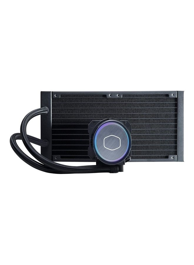 Master Liquid Ml240 Illusion Close Loop Aio Cpu Liquid Cooler Translucent Dome 3Rd Gen Dual Chamber Pump 240 Radiator Dual Mf120 Halo For Amd Ryzen Intel Lga1700 1200 115X Black