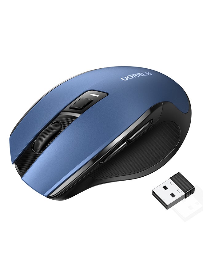 ماوس لاسلكي 2.4G USB مريح، تصميم محمول بدون ضوضاء للابتوب والتابلت مع 5 مستويات DPI، قابل للتعديل بسرعة تمرير فائقة متوافق مع اجهزة الكمبيوتر اتش بي ولينوفو وماك بوك واسوس وديل لون أزرق - v1684919242/N53373183A_1