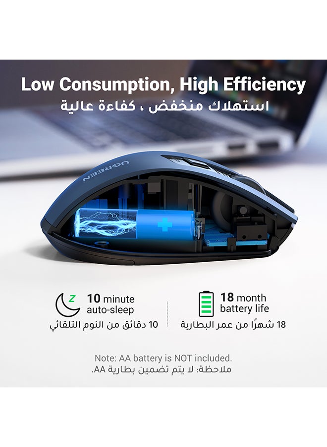 ماوس لاسلكي 2.4G USB مريح، تصميم محمول بدون ضوضاء للابتوب والتابلت مع 5 مستويات DPI، قابل للتعديل بسرعة تمرير فائقة متوافق مع اجهزة الكمبيوتر اتش بي ولينوفو وماك بوك واسوس وديل لون أزرق - v1684919242/N53373183A_6