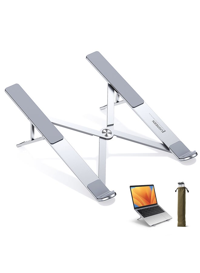 Ugreen - Laptop Stand Aluminum Alloy Adjustable Eye Level Ergonomic Height Laptop Riser Holder Compatible for MacBook Pro 2021 Air Chromebook and More Storage Bag Included White - Image 1