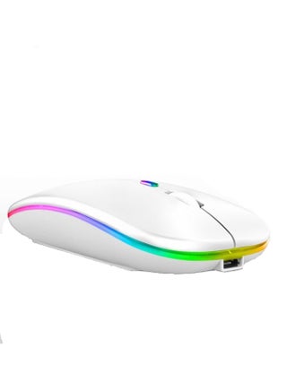 Rechargeable Wireless Computer 2.4G Portable Slim Cordless Mouse Slient Endurance Optical For Laptop Or Desktop White - v1684922344/N53408085A_1