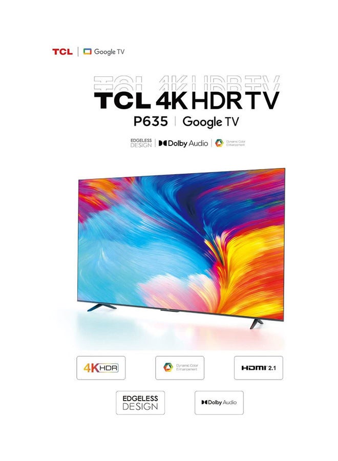 TCL - 55-Inch 4K UHD Smart TV/Google TV With Built-In Chrome Cast & Google Assistance 55P635 Black - Image 1