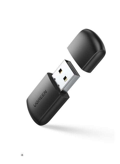 محول دونجل AC650 لاسلكي شبكي صغير بمنفذ USB وواي فاي ثنائي النطاق بتردد 2.4 جيجاهرتز و5 جيجاهرتز ومناسب لأجهزة الكمبيوتر بنظام تشغيل ويندوز 11 و10 و8.1 و8 و7 وماك 10.11-11.6 ولينكس 2.6.18-5.3 أسود