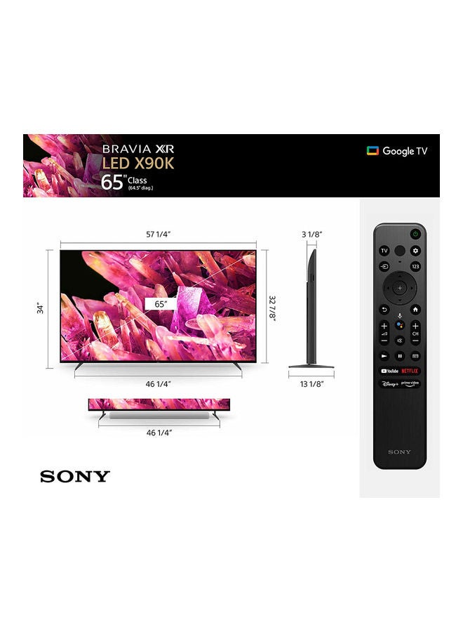 65-Inch 4K UHD HDR Full Array LED BRAVIA Core With Smart Google TV XR-65X90K Black