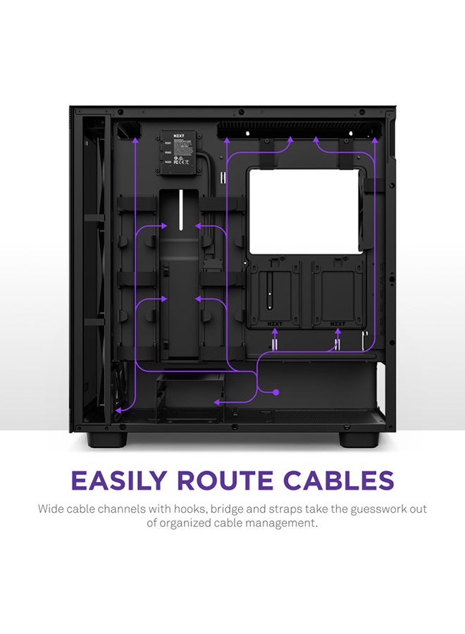 NZXT - H7 Elite 2023 ATX Mid Tower PC Gaming Case, Tool-Less Access to Front & Side Panels, Supports Up to 7 Fans & 360mm Radiator in Front and Top & 140mm Rear, Black | CM-H71EB-02 Black - Image 1