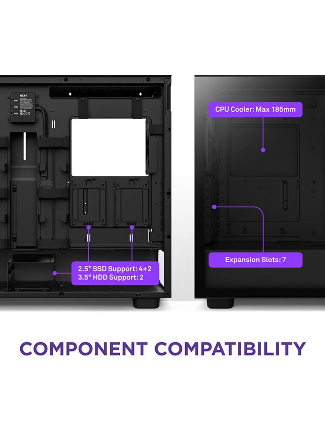 NZXT - H7 Elite 2023 ATX Mid Tower PC Gaming Case, Tool-Less Access to Front & Side Panels, Supports Up to 7 Fans & 360mm Radiator in Front and Top & 140mm Rear, Black | CM-H71EB-02 Black - Image 1
