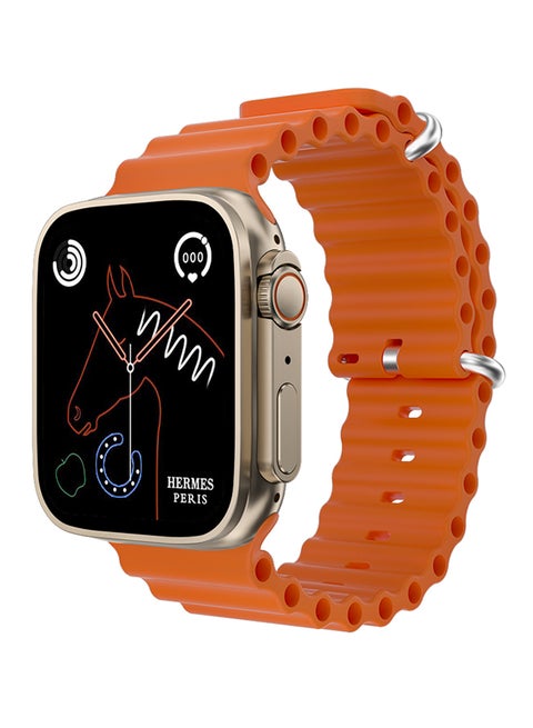 Nexus Ultra 49mm Smartwatch with Sports Mode, 24H Fitness & Heart Rate Monitor and IPX4 Water Resistant Design compatible with iPhone and Android phones with Ocean Strap Orange