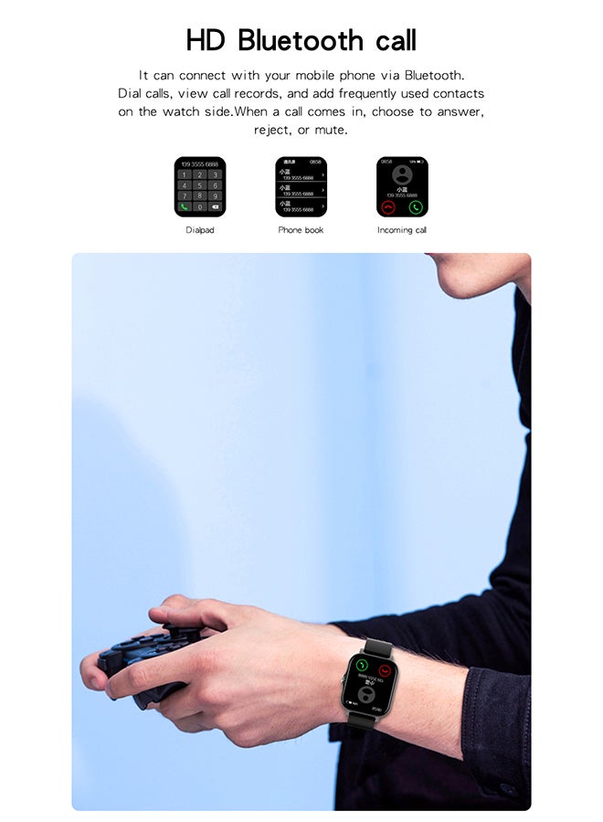 OFFBEAT Nexus Series 8 S 1.69" Square-face Smartwatch with Sports mode, 24H Fitness & Heart rate monitor, 10 days Battery Life and IPX4 Water Resistant Design compatible with iPhone and Android phones Black  - Image 5
